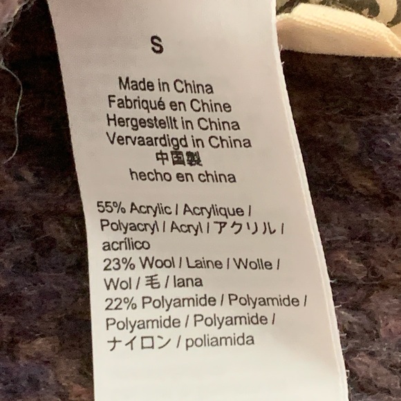 Madewell Marled Mock Neck Sweater Small Purple Wool Blend Chunky Knit - Picture 5 of 6